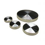 4 Aluminum UV Bonding plates for glass D25 with M8 internal thread 