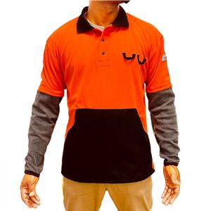 Polo long sleeve cut and abrasion protection