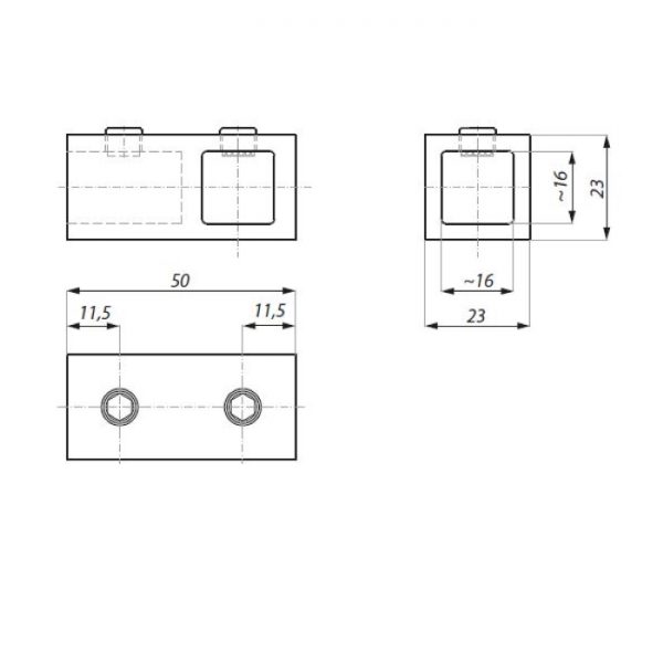T-connector for 15×15 stabilisation bar - Image 2