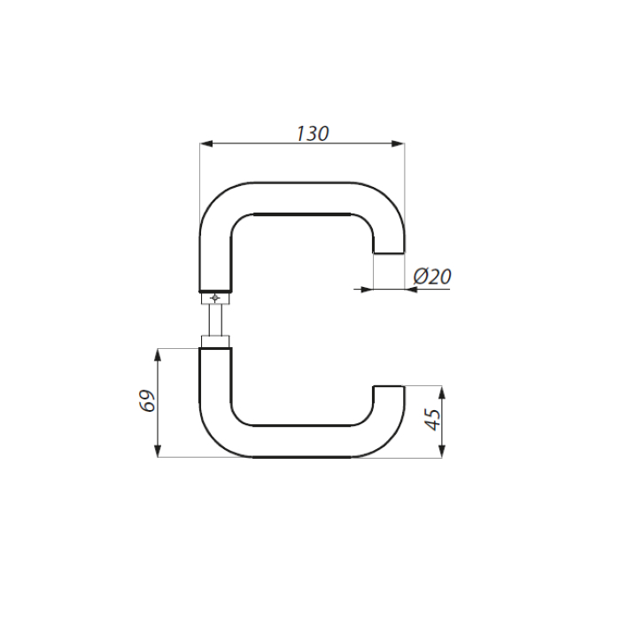 Handle for glass door lock H2 - Image 2